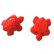 Koral perle. Lille skildpadde. Imiteret. Rød. 14 mm. 10 stk.